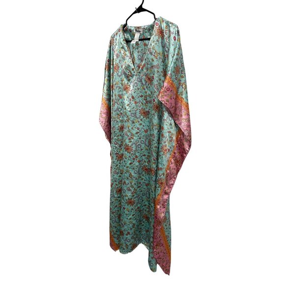 Winlar Womens Floral Caftan One Size Fits Most Polyester Lightweight Boho Roper - Picture 3 of 10